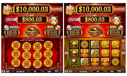 88 Fortunes : écran des jackpots Grand, Major, Minor et Mini au-dessus du jeu de pièces et de la grille de rouleaux